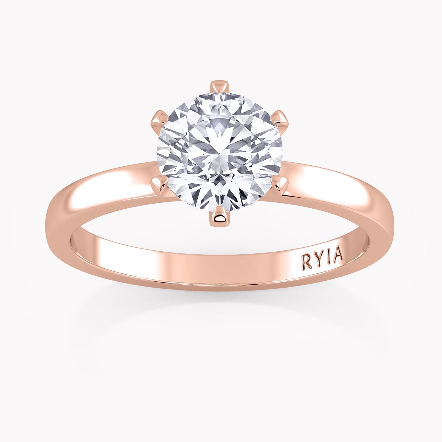 Ein Solitär Verlobungsring Rosegold mit Diamanten, handgefertigt von RYIA Fine Jewelry
