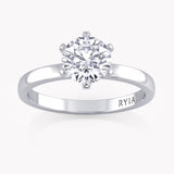 Ein Solitär Verlobungsring Weißgold mit Diamanten, handgefertigt von RYIA Fine Jewelry