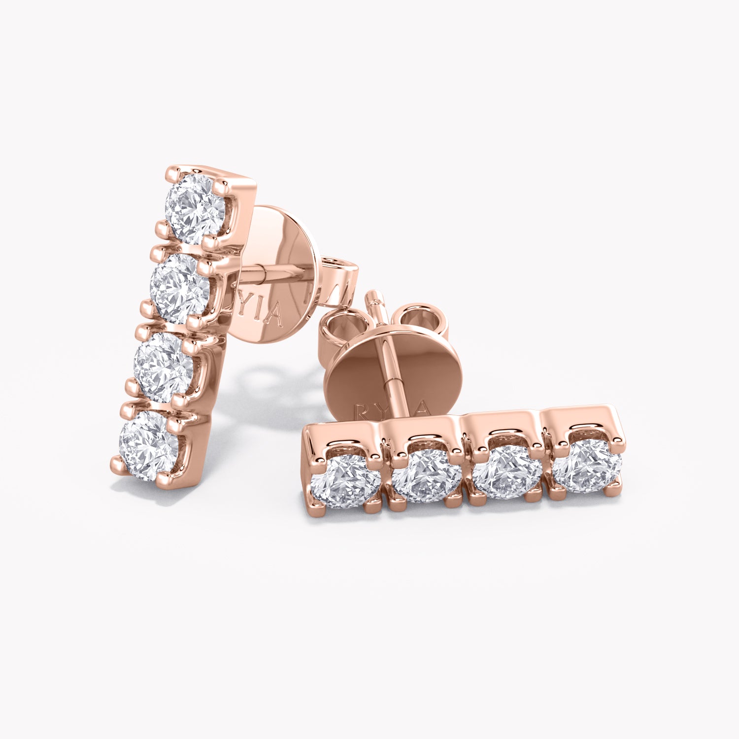 Diamanten Ohrringe Rosegold 585 mit nachhaltigen Diamanten aus dem Labor von RYIA Fine Jewelry