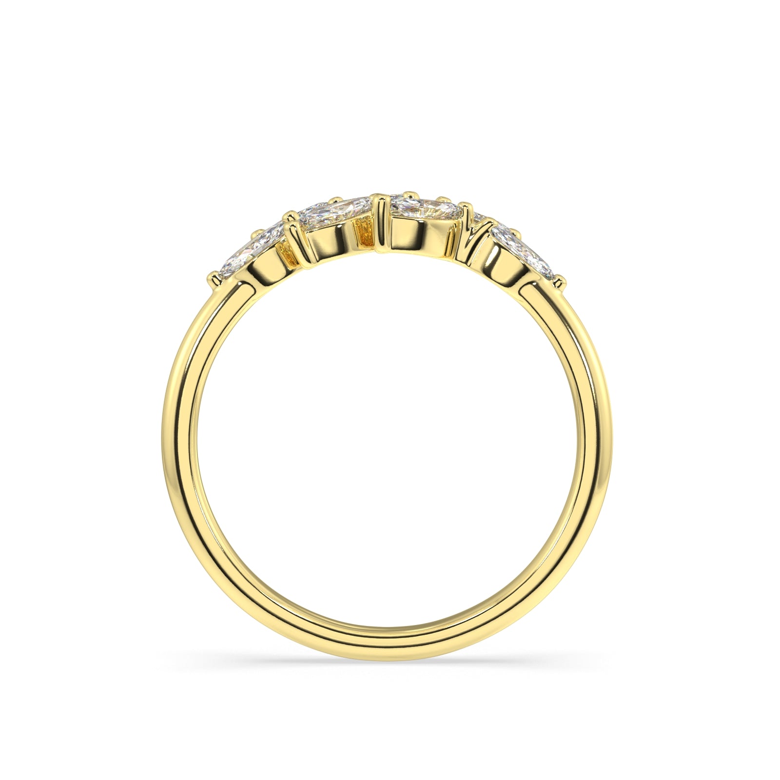 Memoire ring mit Marquise Schliff Diamanten in Gelbgold von RYIA Fine Jewelry