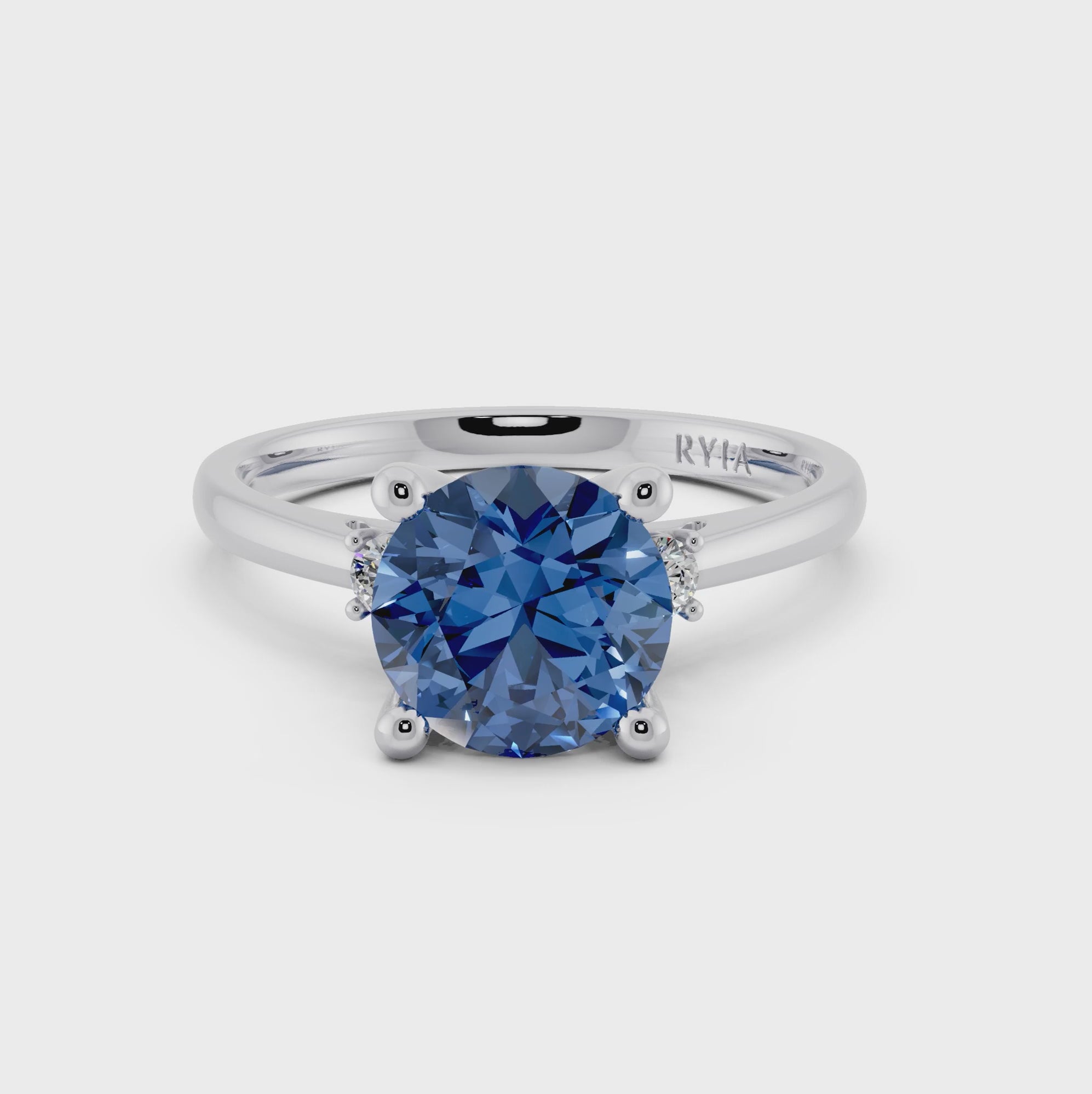 Sapphire Engagement Ring in 14k White Gold by RYIA Munich