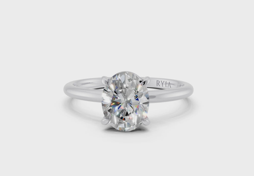 Olive Engagement Ring White Gold with sustainable Lab-Grown Diamond in Oval Cut by RYIA Munich