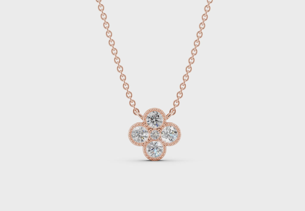 Halskette Rosegold 585 mit einem Diamantenanhänger mit Labordiamanten im Brillantschliff von RYIA Fine Jewelry