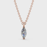 Rose Gold Necklace with sustainable Lab Diamond in Marquise Cut