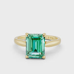 Emerald Ring |  Green Emerald Engagement Ring in recycled 14k Yellow Gold by RYIA