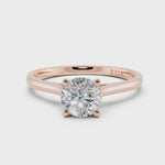 Silene Verlobungsring Rosegold mit Solitär Diamanten aus dem Labor in Brillantschliff, handgefertigt von RYIA Fine Jewelry