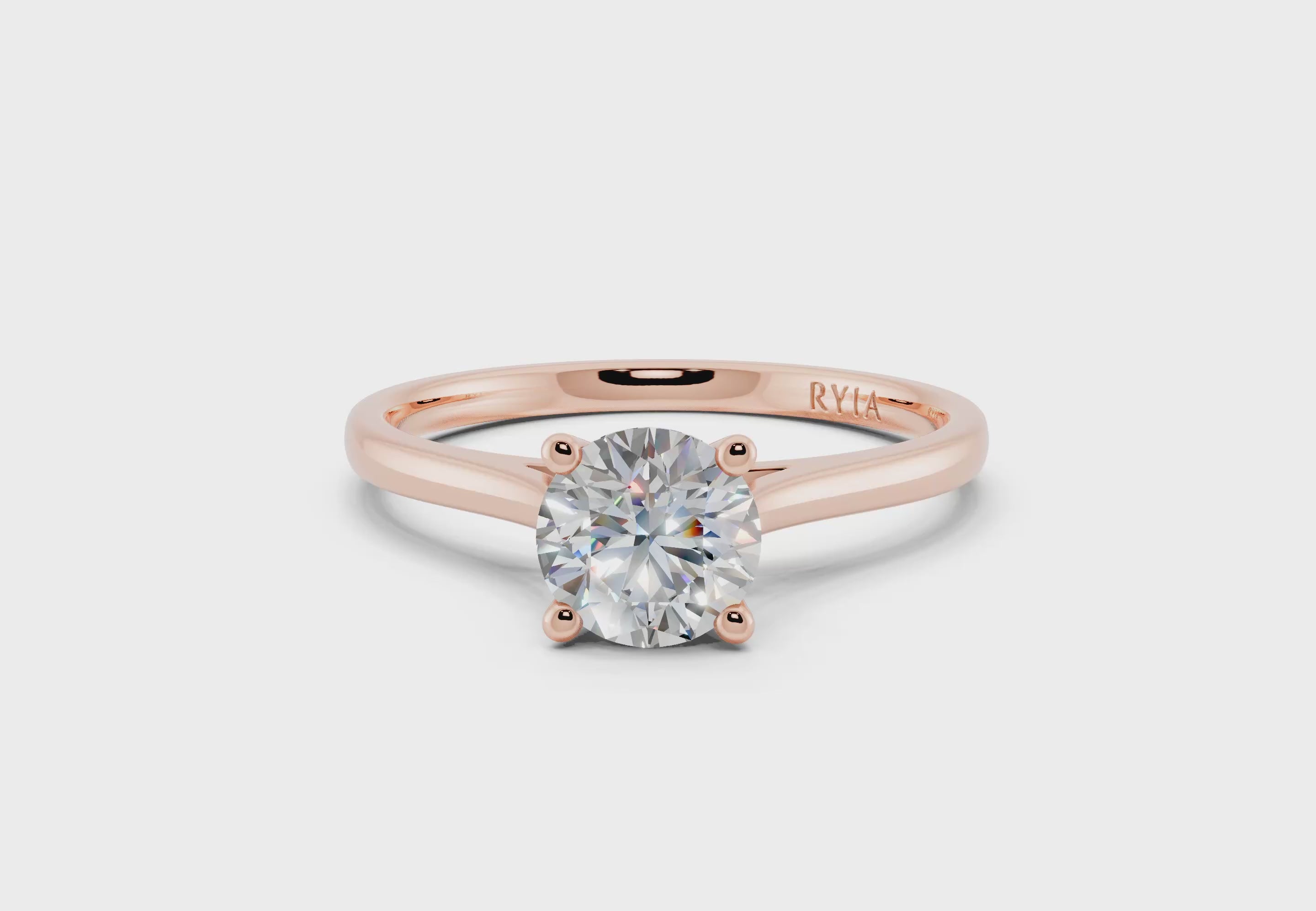 Silene Verlobungsring Rosegold mit Solitär Diamanten aus dem Labor in Brillantschliff, handgefertigt von RYIA Fine Jewelry