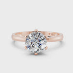 Solitär Verlobungsring Rosegold, Brillantschliff Labordiamant 1 ct. in einer 6-Krappen Fassung von RYIA Fine Jewelry