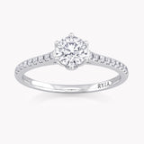 Water Lily Floral Engagement Ring