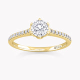 Water Lily Floral Engagement Ring